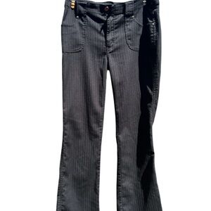 Suko Black Pinstripe jeans/pants size 12 wide leg cotton blend